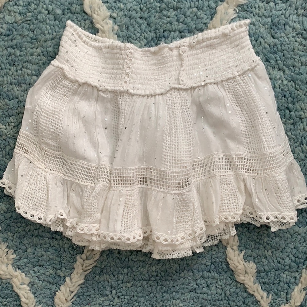 Surf Gypsy White Sequin Mini Skirt M